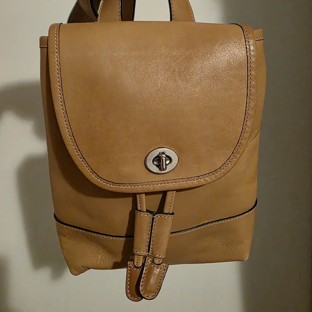 Coach Tan Leather Backpack - Picture 10 of 13